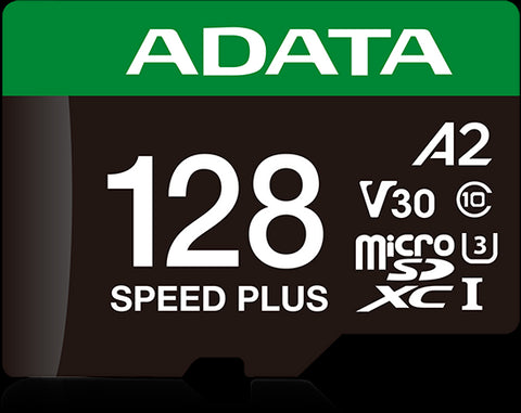 ADATA Speed Plus microSDXC UHS-I U3 A2 V30 Card with Adapter 128GB