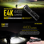 Nitecore E4 K 4400 Lumen Edc Flashlight