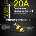 Nitecore Li Ion Rechargeable 21700 Battery 5300 Mah 3.6 V