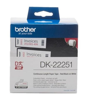 Brother DK22251 Continuous Length Paper Label Tape Red and Black