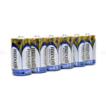 Maxell Alkaline C Size Bulk Six Pack Batteries In Shrink Wrap Packaging