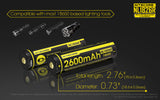 Nitecore Li Ion Usb Rechargeable Battery 18650 (2600m Ah)