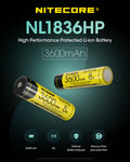 Nitecore Li Ion Rechargeable 18650 Battery 3600 Mah 3.6 V