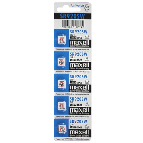 Maxell Silver Oxide Sr920 Sw Watch Battery Button Cell 5 Pack